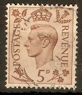 Great Britain 1937 5d Brown. SG469.